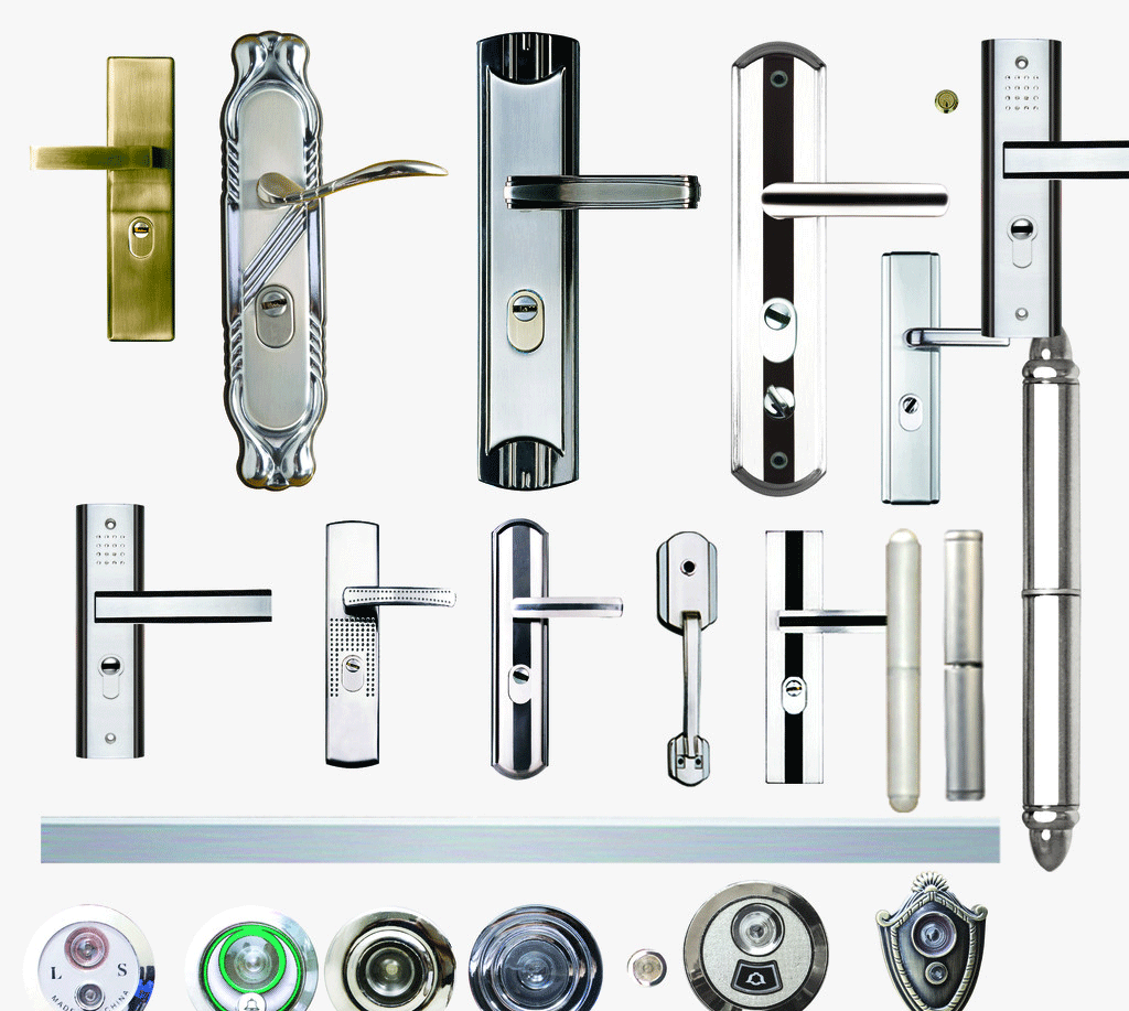 拉手、門鎖、觀察孔效果圖