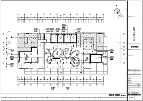 杭州精品酒店室內(nèi)裝飾工程深化設(shè)計一層頂面布置圖
