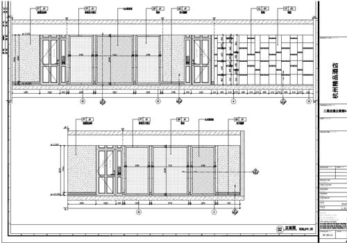 杭州精品酒店室內(nèi)裝飾工程深化設計施工圖二層過道立面圖04
