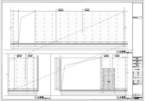 商場深化設(shè)計施工圖負一層立面圖11-12