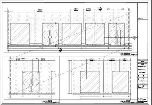 商場深化設(shè)計施工圖負一層立面圖17-18