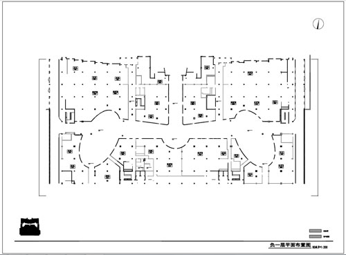 商場深化設(shè)計施工圖負一層平面布置圖