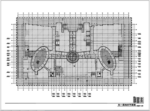 商場深化設(shè)計施工圖負一層地材平面圖