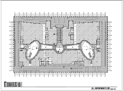 商場深化設(shè)計施工圖負一層頂面造型尺寸圖