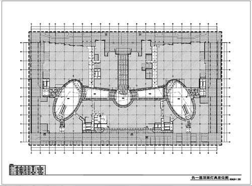 商場深化設(shè)計施工圖負一層頂面燈具尺寸圖