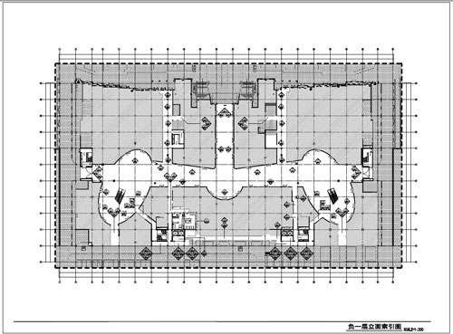 商場深化設(shè)計施工圖負一層立面索引圖