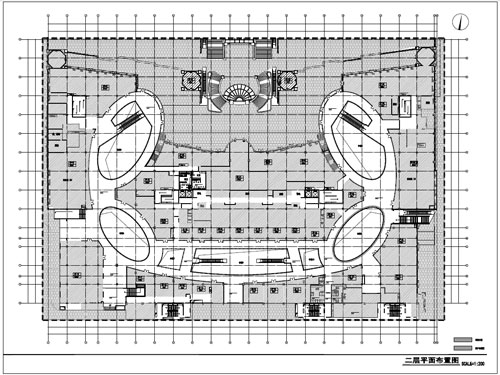 商場深化設(shè)計施工圖二層平面布置圖