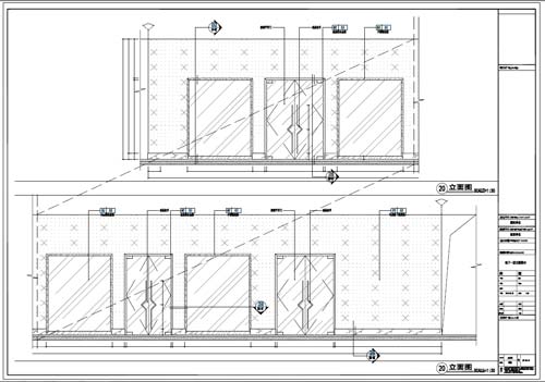 商場深化設(shè)計施工圖負一層立面圖20-21