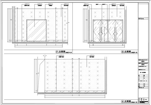 商場深化設(shè)計施工圖負一層立面圖21-23