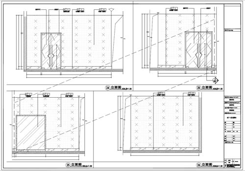 商場深化設(shè)計施工圖負一層立面圖24-26