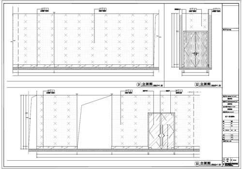 商場深化設(shè)計施工圖負一層立面圖31-33