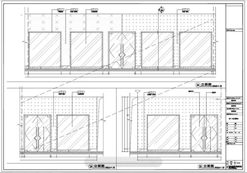 商場深化設(shè)計施工圖負一層立面圖34-35