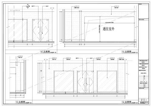 商場深化設(shè)計施工圖一層立面圖12-14