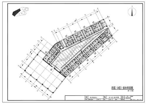 青少年活動(dòng)中心施工圖深化設(shè)計(jì)四層A區(qū)綜合頂面圖