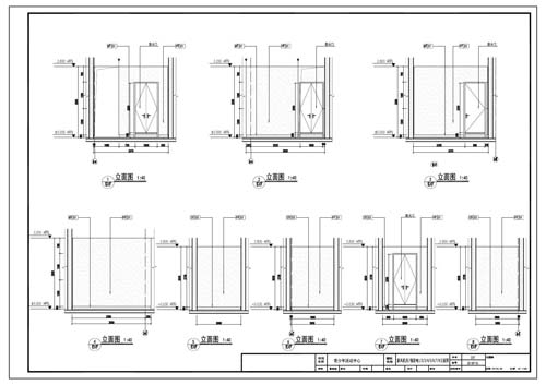 青少年活動中心深化設(shè)計施工圖新風機房/強弱電1/2/3/4/5/6/7/8立面圖