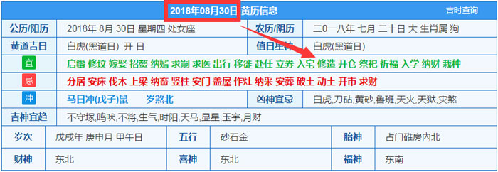 2018年08月30日裝修吉日截圖