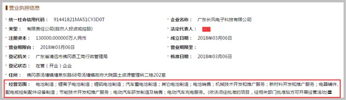 長風(fēng)電子科技公司經(jīng)營范圍截圖