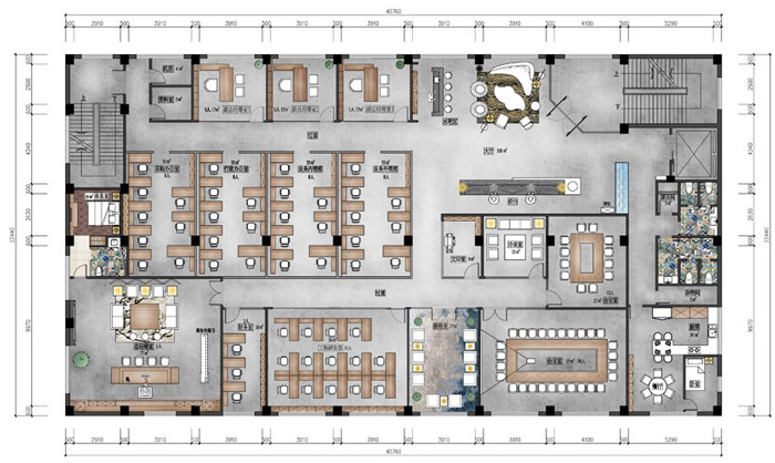 工廠辦公室設(shè)計(jì)裝修平面圖