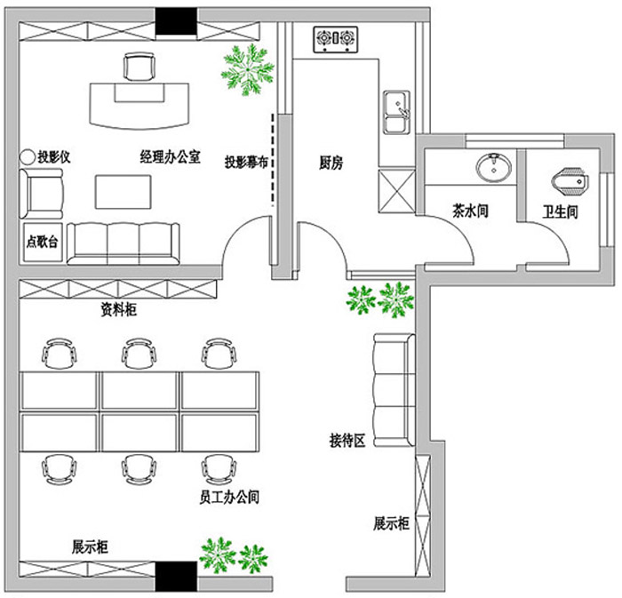 小型辦公室設計布局圖