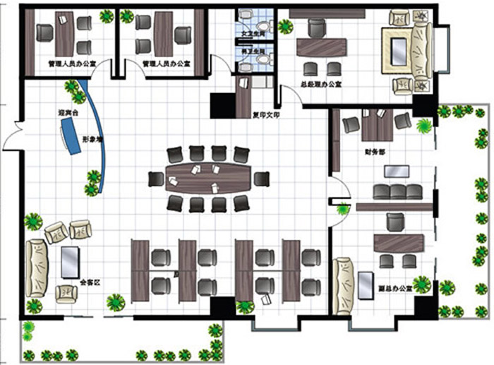小型辦公室設計布局圖